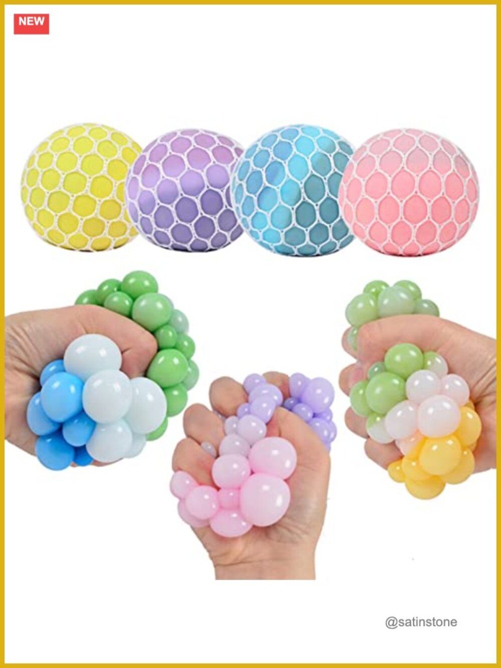 4 Pack Color Changing Squeeze Stress Balls with TPR Material for Hand Exercise